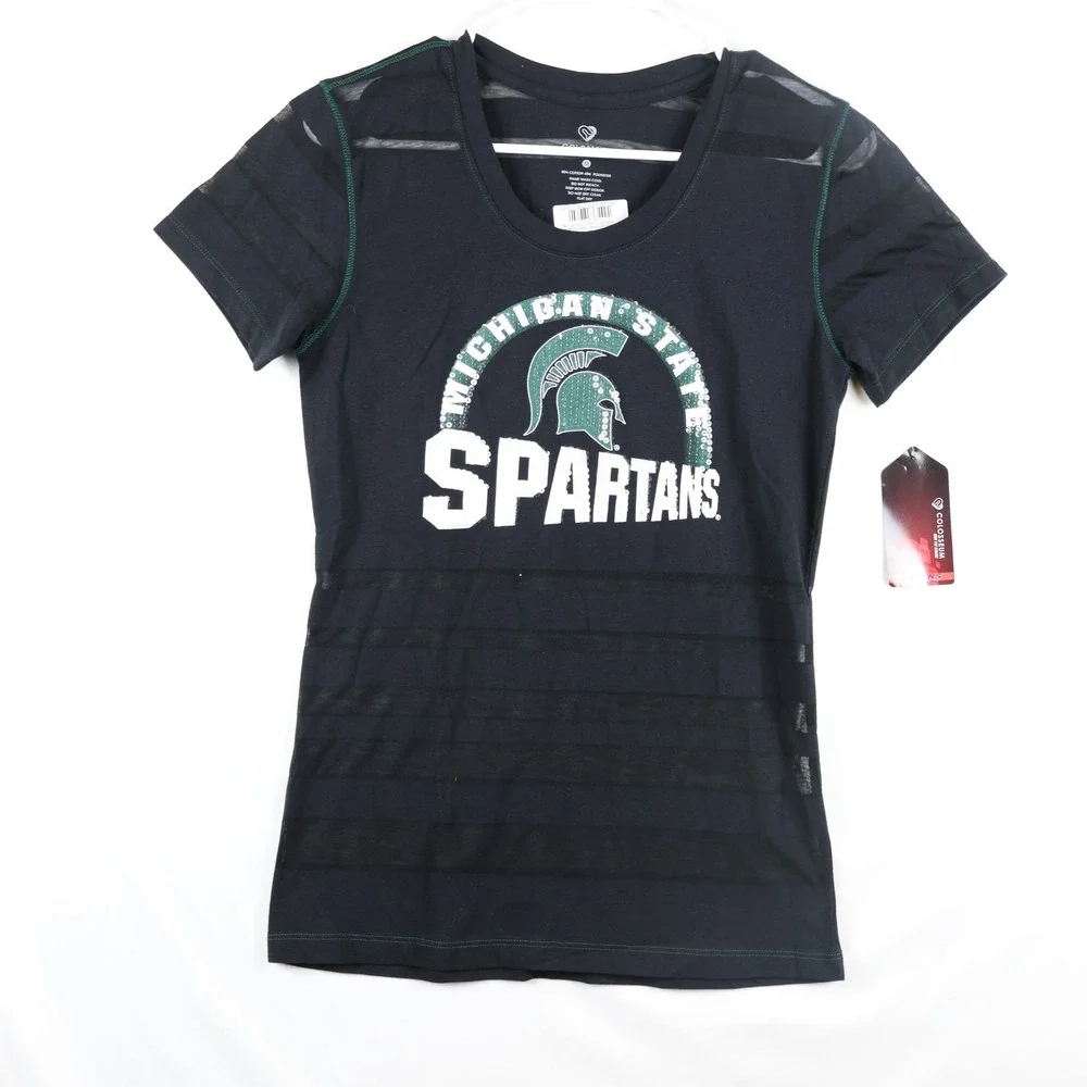 Michigan State Spartans Shirt Womens Medium NCAA‎ Basketball Sequin Colosseum